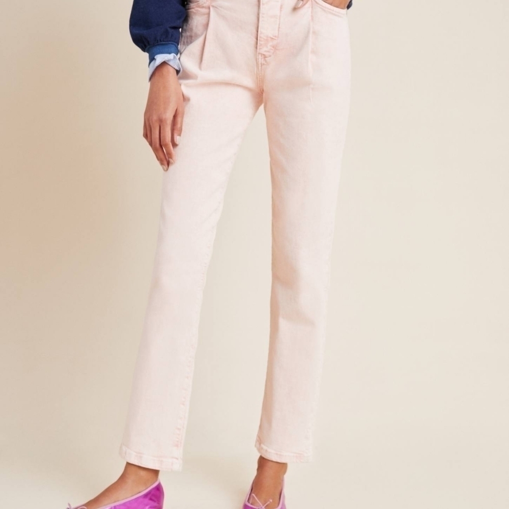 PILCRO Ultra High-Rise Acid Wash Pink  Straight Jeans
